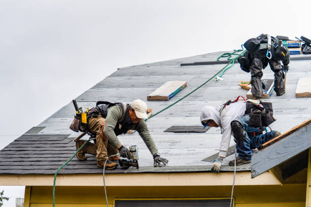 Professional Gutter Installation technician working in Union City, IN